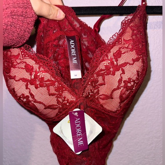 NWT Adore Me Red Lace Lingerie Top - Picture 2 of 3
